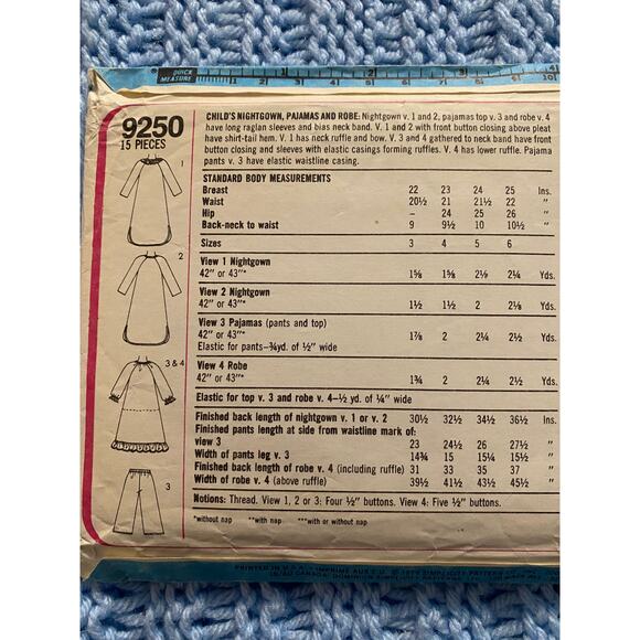Simplicity Sewing pattern 9250 kids nightgown pajamas - Picture 4 of 5